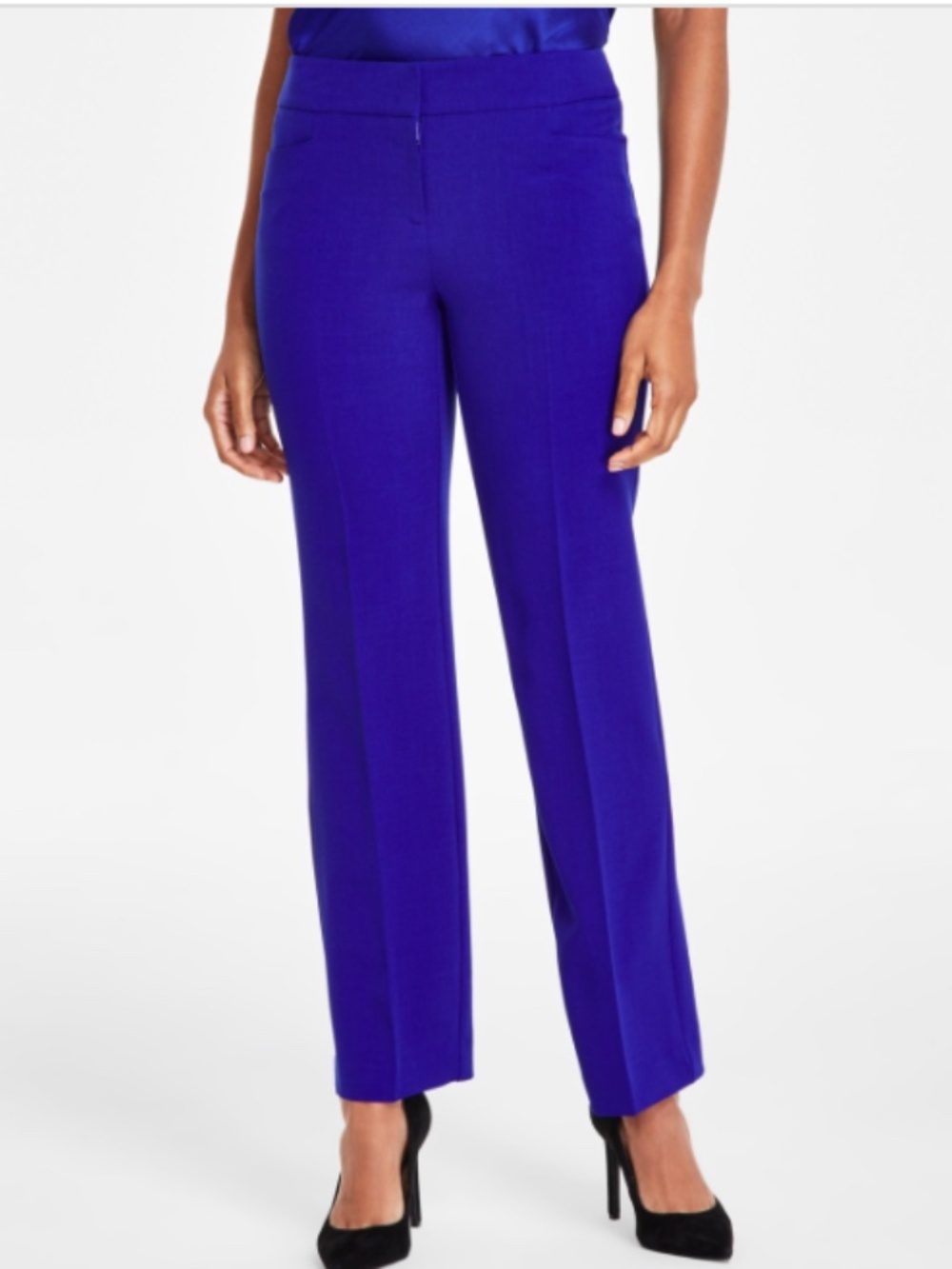 Kasper Women's Stretch-Crepe Straight-Leg Pants - Royal Signature NWT - Picture 2 of 3